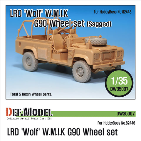 DEFモデル DW35007 1/35 LRD XD Wolf 'W.M.I.K' G90 自重変形ホイールセット (ホビーボス1/35スケール用)
