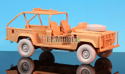 DEFモデル DW35027 1/35 現用 アメリカ RSOV(レンジャー特殊車両)ランドローバー・ディフェンダー 自重変形タイヤセット(MT(泥濘地用タイヤ))(ホビーボス 82449用)(2種各2個+スペアタイヤ1個入り,マスキングシール付き)