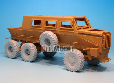 DEFモデル DW35035 1/35 現用 アメリカ バッファローMPCV 地雷除去車両 自重変形タイヤセット(ミシュランXZL)(ブロンコ CB35100用)(フロントタイヤ2個,リアタイヤ2種各2個+スペアタイヤ2個入り,マスキングシール付き)