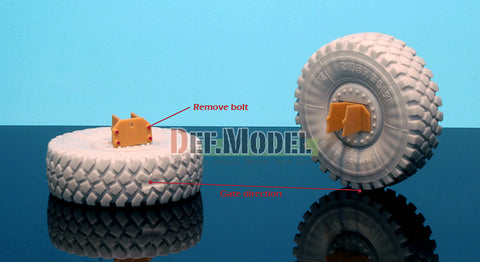 DEFモデル DW35035 1/35 現用 アメリカ バッファローMPCV 地雷除去車両 自重変形タイヤセット(ミシュランXZL)(ブロンコ CB35100用)(フロントタイヤ2個,リアタイヤ2種各2個+スペアタイヤ2個入り,マスキングシール付き)