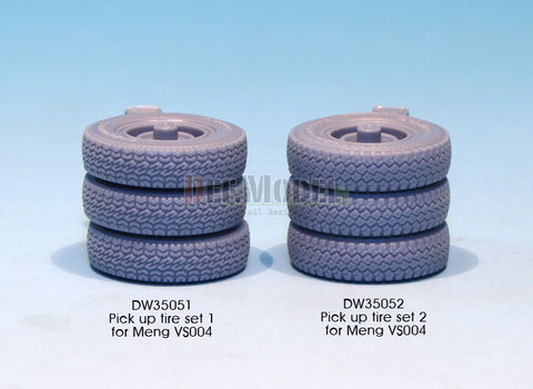 DEFモデル DW35051 1/35 現用 ピックアップトラック タイプ2 自重変形タイヤセット(1)(モンモデルVS-004用)(2種各2個+スペアタイヤ1個入り,マスキングシール付き)