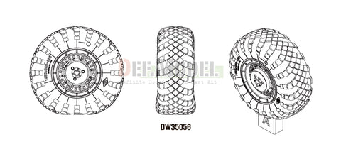 DEFモデル DW35056 1/35 現用 ソビエト/ロシア スカッドB 搭載 MAZ-543 自重変形タイヤセット(1)(ドラゴン用)(右側用2種計4個,左側用2種計4個入り,マスキングシール付き)