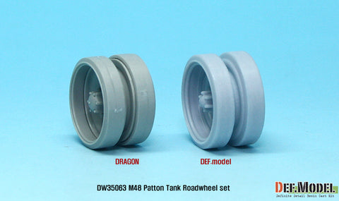 DEFモデル DW35063 1/35 現用 アメリカ M48 戦車 転輪セット(M47(イタレリ)/M48/M60/M88(AFVクラブ) に対応)(14セット入り,マスキングテンプレート付き)