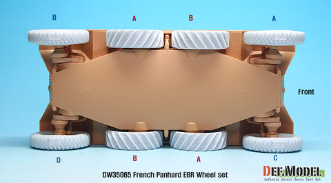 DEFモデル DW35065 1/35 現用 フランス パナール EBR-10 装輪装甲車 自重変形タイヤセット(ホビーボス用)(4種各2個入り,マスキングシール付き)