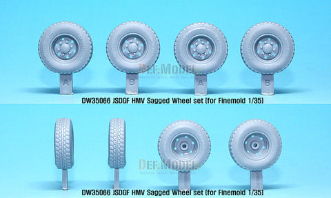 DEFモデル DW35066 1/35 現用 陸上自衛隊 高機動車(HMV) 自重変形タイヤセット(ファインモールド用)(4個入り,マスキングシール付き)