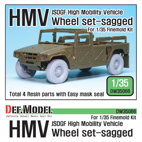 DEFモデル DW35066 1/35 現用 陸上自衛隊 高機動車(HMV) 自重変形タイヤセット(ファインモールド用)(4個入り,マスキングシール付き)