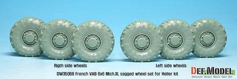 DEFモデル DW35068 1/35 現用 フランス VAB 装甲車 自重変形タイヤセット(1)(ミシュランXL)(エレール用)(6種各1個,マスキングシール付き)