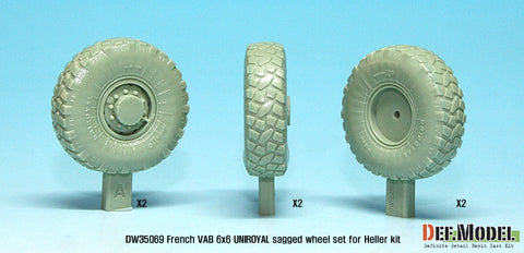 DEFモデル DW35069 1/35 現用 フランス VAB 装甲車 自重変形タイヤセット(2)(ユニロイヤル)(エレール用)(6種各1個,マスキングシール付き)