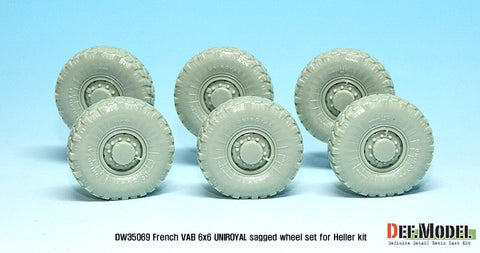 DEFモデル DW35069 1/35 現用 フランス VAB 装甲車 自重変形タイヤセット(2)(ユニロイヤル)(エレール用)(6種各1個,マスキングシール付き)