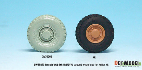 DEFモデル DW35069 1/35 現用 フランス VAB 装甲車 自重変形タイヤセット(2)(ユニロイヤル)(エレール用)(6種各1個,マスキングシール付き)