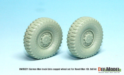 DEFモデル DW35071 1/35 現用 ドイツ MAN 10t. 軍用8輪トラック 自重変形タイヤ追加セット(レベル用) (2個入り,DEFモデル DW35070と併せて使用)