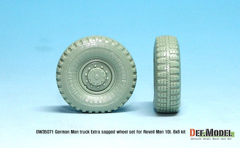 DEFモデル DW35071 1/35 現用 ドイツ MAN 10t. 軍用8輪トラック 自重変形タイヤ追加セット(レベル用) (2個入り,DEFモデル DW35070と併せて使用)