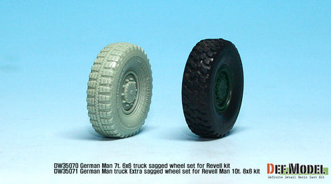 DEFモデル DW35071 1/35 現用 ドイツ MAN 10t. 軍用8輪トラック 自重変形タイヤ追加セット(レベル用) (2個入り,DEFモデル DW35070と併せて使用)