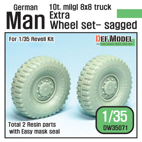 DEFモデル DW35071 1/35 現用 ドイツ MAN 10t. 軍用8輪トラック 自重変形タイヤ追加セット(レベル用) (2個入り,DEFモデル DW35070と併せて使用)