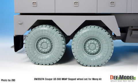DEFモデル DW35074 1/35 現用 アメリカ クーガー 6X6 MRAP 自重変形タイヤセット(モンモデル用)(3種各2個+スペアタイヤ2個入り,マスキングシール付き)