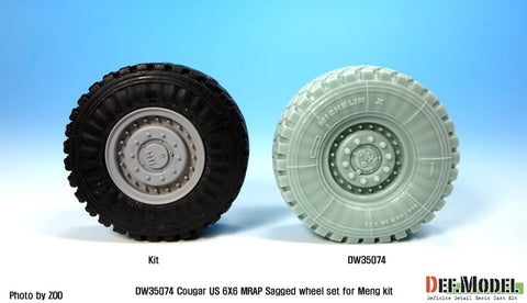 DEFモデル DW35074 1/35 現用 アメリカ クーガー 6X6 MRAP 自重変形タイヤセット(モンモデル用)(3種各2個+スペアタイヤ2個入り,マスキングシール付き)