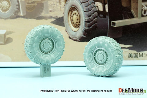 DEFモデル DW35078 1/35 現用 アメリカ M1082 トレーラー 自重変形タイヤセット(1)(ミシュランXML)(トランペッター用)(2個入り,マスキングシール付き)
