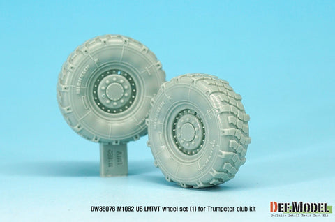 DEFモデル DW35078 1/35 現用 アメリカ M1082 トレーラー 自重変形タイヤセット(1)(ミシュランXML)(トランペッター用)(2個入り,マスキングシール付き)