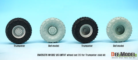 DEFモデル DW35078 1/35 現用 アメリカ M1082 トレーラー 自重変形タイヤセット(1)(ミシュランXML)(トランペッター用)(2個入り,マスキングシール付き)