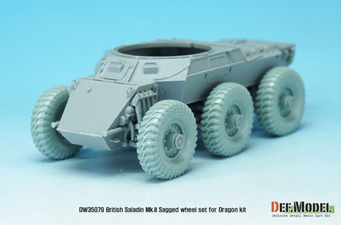 DEFモデル DW35079 1/35 現用 イギリス サラディンMk.II 装甲車 自重変形タイヤセット(ドラゴン用)(3種各2個,マスキングシール付き)