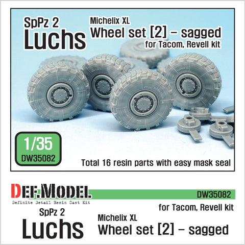DEFモデル DW35082 1/35 現用 ドイツ SpPz2 ルクス 8輪装甲車 自重変形タイヤセット(2)(ミシュランXL)(タコム/レベル用)(4種各2個,マスキングシール付き)