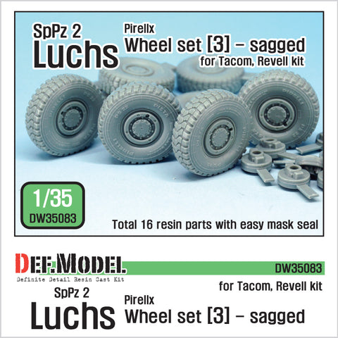 DEFモデル DW35083 1/35 現用 ドイツ SpPz2 ルクス 8輪装甲車 自重変形タイヤセット(3)(ピレリ)(タコム/レベル用)(4種各2個,マスキングシール付き)