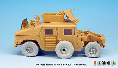 DEFモデル DW35086 1/35 現用 アメリカ ハンビー MT(泥濘地用タイヤ)パンクしたタイヤセット(アカデミー/ブロンコ/タミヤ用)(パンクタイヤ2個,自重変形タイヤ2個+スペアタイヤ1個入り,マスキングシール付き)