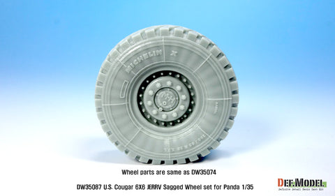 DEFモデル DW35087 1/35 現用 アメリカ クーガー 6X6 JERRV(統合型爆発物即応車両) 自重変形タイヤセット(パンダホビー用)(3種各2個+スペアタイヤ2個入り,マスキングシール付き)