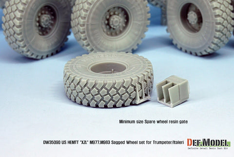 DEFモデル DW35090 1/35 現用 アメリカ HEMTT M977/M983 重機動戦術トラック 自重変形タイヤセット(トランペッター/イタレリ用)(4種各2個,マスキングシール付き)
