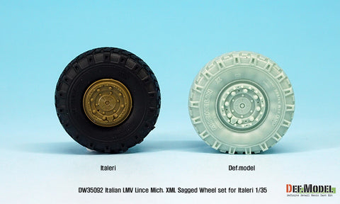 DEFモデル DW35092 1/35 現用 イタリア リンス LMV(軽戦術多目的車両) 自重変形タイヤセット(ミシュランXML)(イタレリ用)(2種各2個+スペアタイヤ1個入り,マスキングシール付き)