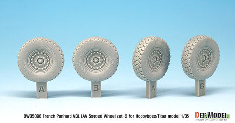 DEFモデル DW35096 1/35 現用 フランス パナール VBL 軽装甲偵察車 自重変形タイヤセット(2)(タイガーモデル/ホビーボス用)(2種各2個,マスキングシール付き)