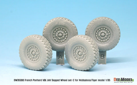 DEFモデル DW35096 1/35 現用 フランス パナール VBL 軽装甲偵察車 自重変形タイヤセット(2)(タイガーモデル/ホビーボス用)(2種各2個,マスキングシール付き)