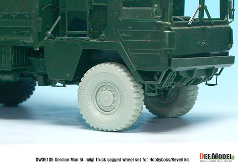 DEFモデル DW35105 1/35 現用 ドイツ MAN 5t. 軍用トラック 自重変形タイヤセット(レベル/ホビーボス用)(2種各2個+スペアタイヤ1個入り,マスキングシール付き)