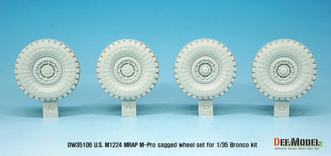 DEFモデル DW35106 1/35 現用 アメリカ M1224 マックスプロ MRAP 自重変形タイヤセット(ブロンコ用)(2種各2個入り,マスキングシール付き)