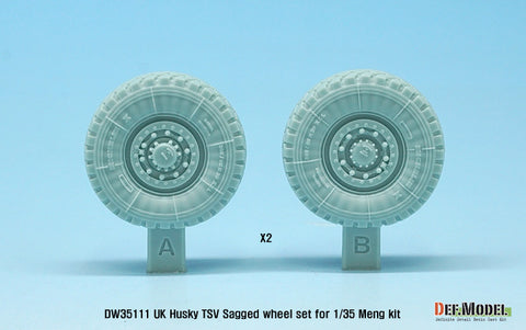 DEFモデル DW35111 1/35 現用 イギリス ハスキー TSV(戦術支援車両) 自重変形タイヤセット(モンモデル用)(2種各2個入り,マスキングシール付き)