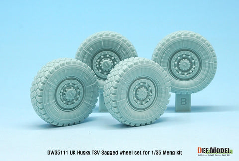 DEFモデル DW35111 1/35 現用 イギリス ハスキー TSV(戦術支援車両) 自重変形タイヤセット(モンモデル用)(2種各2個入り,マスキングシール付き)