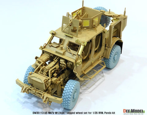 DEFモデル DW35113 1/35 現用 アメリカ M1240A1 MRAP M-ATV 自重変形タイヤセット(16.00xR20)(RFM/パンダホビー用)(2種各2個+スペアタイヤ1個入り,マスキングシール付き)