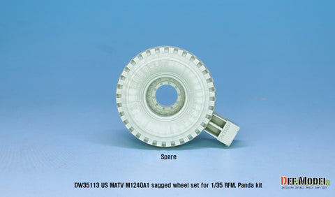 DEFモデル DW35113 1/35 現用 アメリカ M1240A1 MRAP M-ATV 自重変形タイヤセット(16.00xR20)(RFM/パンダホビー用)(2種各2個+スペアタイヤ1個入り,マスキングシール付き)
