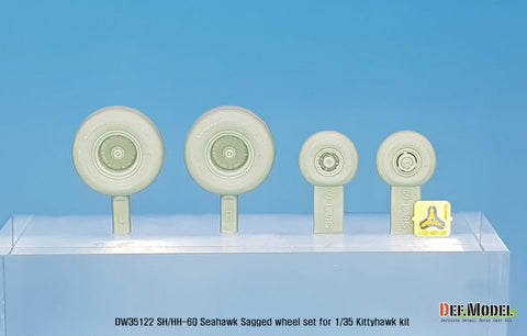 DEFモデル DW35122 1/35 現用 アメリカ SH/HH-60 シーホーク ヘリコプター 自重変形タイヤセット(キティホーク用)(2種各2個入り,マスキングシール付き,エッチングパーツ付き)
