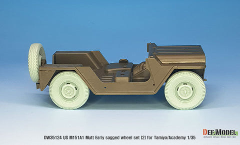 DEFモデル DW35124 1/35 現用 アメリカ M151A1 マット 小型多用途トラック 自重変形タイヤセット”初期型”(2)(民生タイヤ)(タミヤ/アカデミー用)(4個+スペアタイヤ1個入り,マスキングシール付き,レジンパーツ付き)