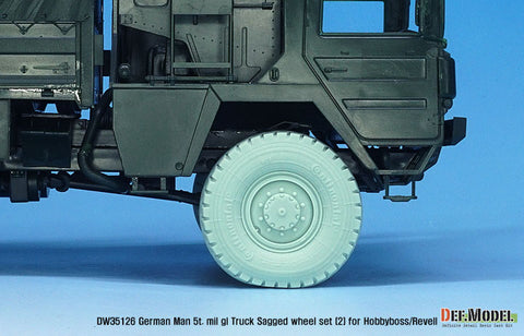 DEFモデル DW35126 1/35 現用 ドイツ MAN 5t. 軍用トラック 自重変形タイヤセット(コンチネンタルHCS(悪路用))(レベル/ホビーボス用)(2種各2個+スペアタイヤ1個入り,マスキングシール付き)