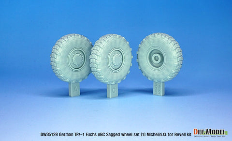 DEFモデル DW35129 1/35 現用 ドイツ TPz-1 フクス A6 ABC(NBC偵察車両) 自重変形タイヤセット(2)(コンチネンタルHCS(悪路用))(レベル用)(3種各2個入り,マスキングシール付き)