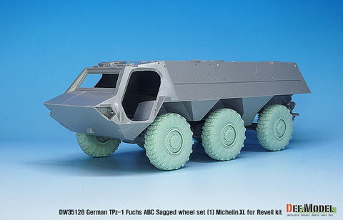 DEFモデル DW35129 1/35 現用 ドイツ TPz-1 フクス A6 ABC(NBC偵察車両) 自重変形タイヤセット(2)(コンチネンタルHCS(悪路用))(レベル用)(3種各2個入り,マスキングシール付き)