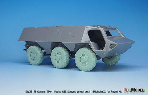 DEFモデル DW35129 1/35 現用 ドイツ TPz-1 フクス A6 ABC(NBC偵察車両) 自重変形タイヤセット(2)(コンチネンタルHCS(悪路用))(レベル用)(3種各2個入り,マスキングシール付き)