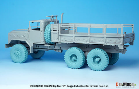DEFモデル DW35132 1/35 現用 アメリカ M923A2 ビッグフット 大型軍用トラック 自重変形タイヤセット(グッドイヤーAT-2A)(アイラブキット/イタレリ用)(3種各2個+スペアタイヤ1個入り,マスキングシール付き)