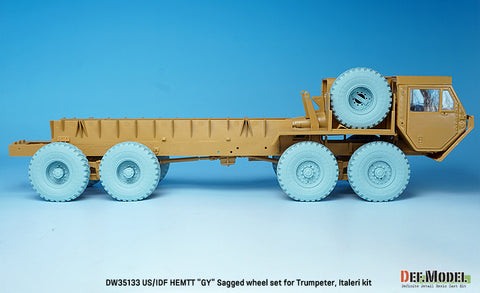 DEFモデル DW35133 1/35 現用 アメリカ/イスラエル M977 HEMTT(重高機動戦術トラック) 自重変形タイヤセット(グッドイヤーAT-2A)(トランペッター/イタレリ用)(4種各2個+スペアタイヤ1個入り,マスキングシール付き)