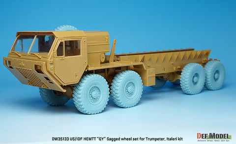 DEFモデル DW35133 1/35 現用 アメリカ/イスラエル M977 HEMTT(重高機動戦術トラック) 自重変形タイヤセット(グッドイヤーAT-2A)(トランペッター/イタレリ用)(4種各2個+スペアタイヤ1個入り,マスキングシール付き)
