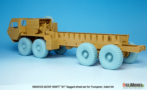 DEFモデル DW35133 1/35 現用 アメリカ/イスラエル M977 HEMTT(重高機動戦術トラック) 自重変形タイヤセット(グッドイヤーAT-2A)(トランペッター/イタレリ用)(4種各2個+スペアタイヤ1個入り,マスキングシール付き)