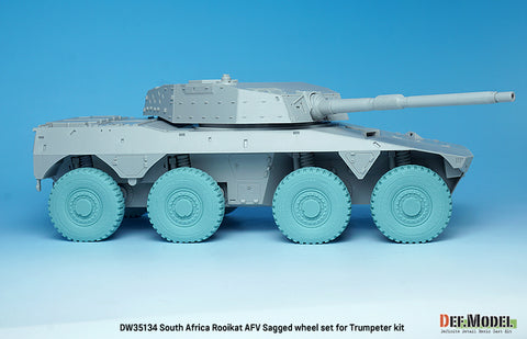 DEFモデル DW35134 1/35 現用 南アフリカ ロイカット 8輪装甲車 自重変形タイヤセット(トランペッター用)(4種各2個入り,マスキングシール付き)