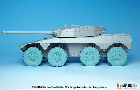 DEFモデル DW35134 1/35 現用 南アフリカ ロイカット 8輪装甲車 自重変形タイヤセット(トランペッター用)(4種各2個入り,マスキングシール付き)